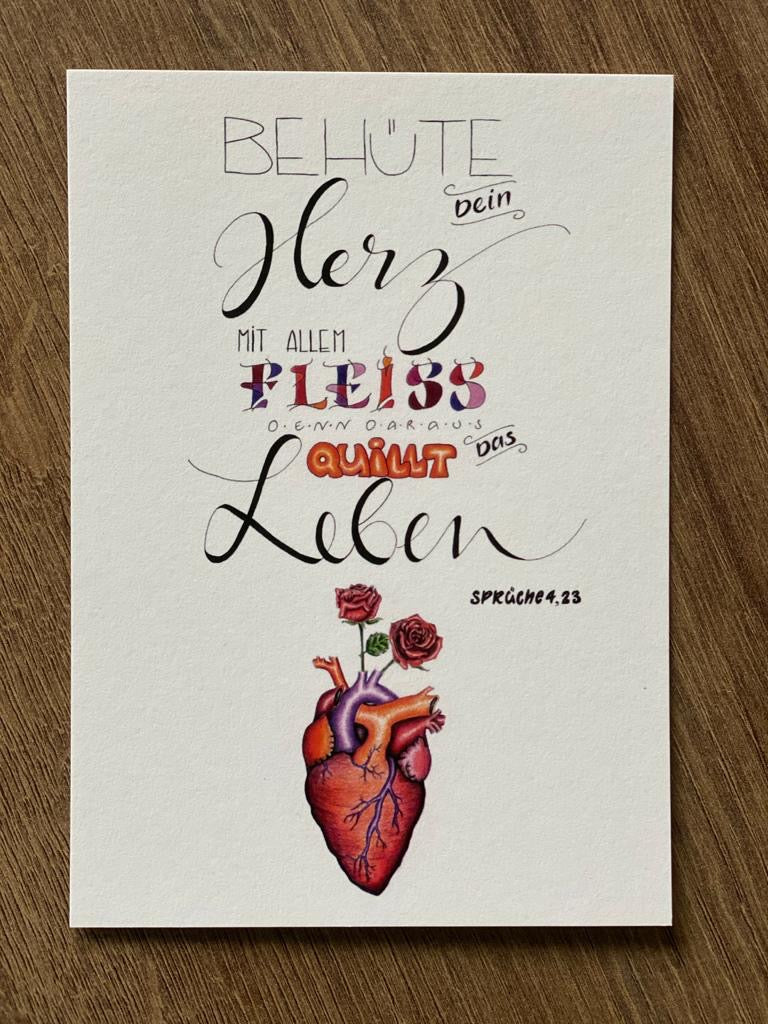 Postkarte - Behüte dein Herz