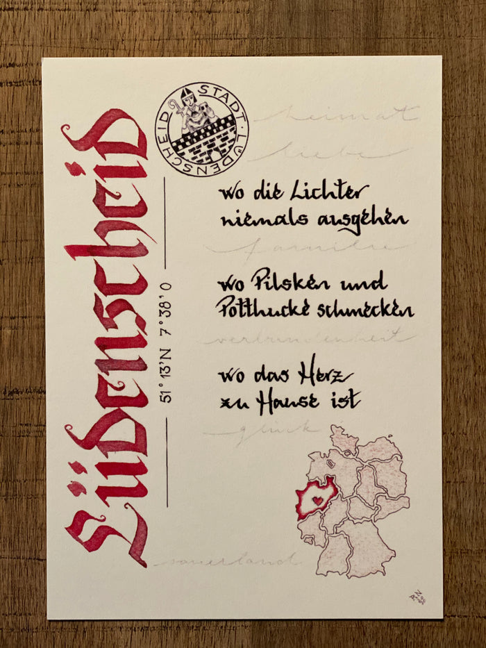 Postkarte - Lüdenscheid wo die Lichter