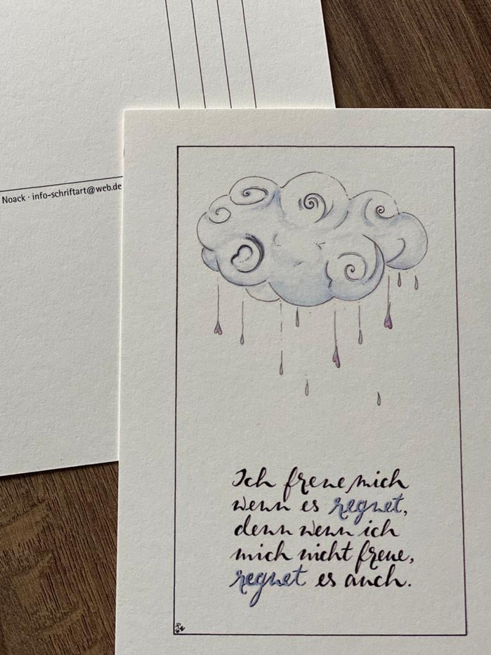 Postkarte - Ich freue mich wenn es regnet